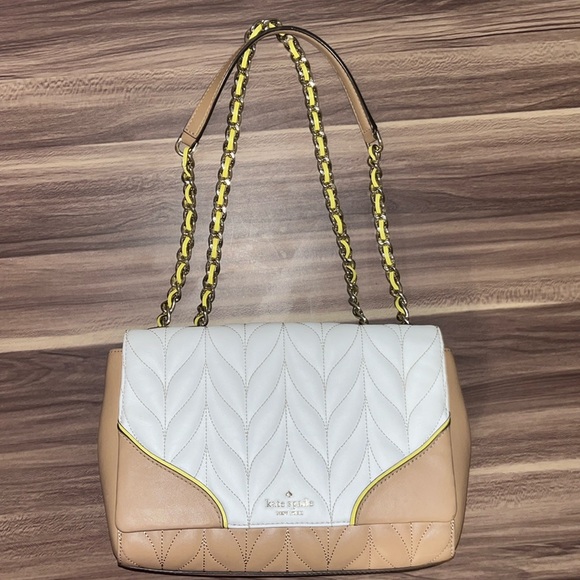 Kate Spade Briar Lane Emelyn quilted white/dove multi colorblock crossbody - Picture 4 of 16